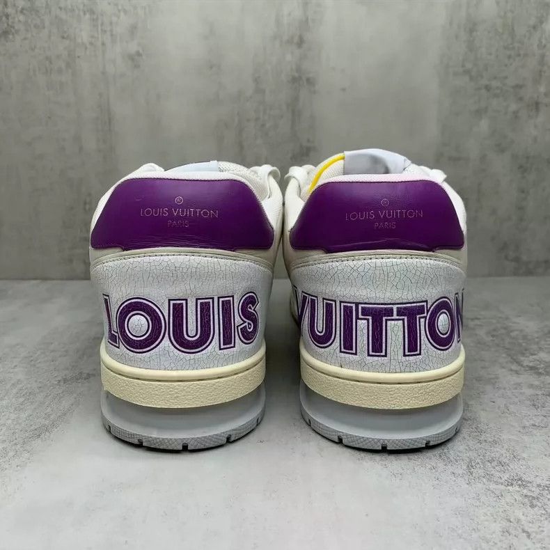 Louis Vuitton LV Trainer Sneakers White Purple Velcro Shoes-yf Size US 9 / EU 42 - 5 Thumbnail