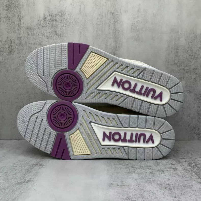 Louis Vuitton LV Trainer Sneakers White Purple Velcro Shoes-yf Size US 9 / EU 42 - 7 Thumbnail