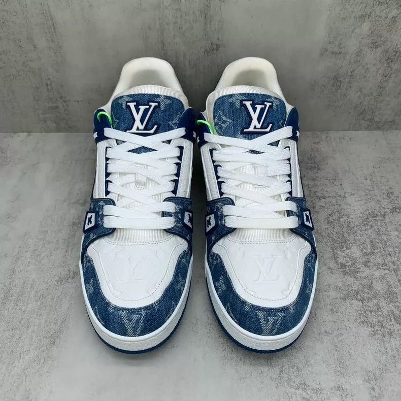 Louis Vuitton Louis Vuitton White Blue Denim Sneakers-yf Size US 9 / EU 42 - 4 Thumbnail