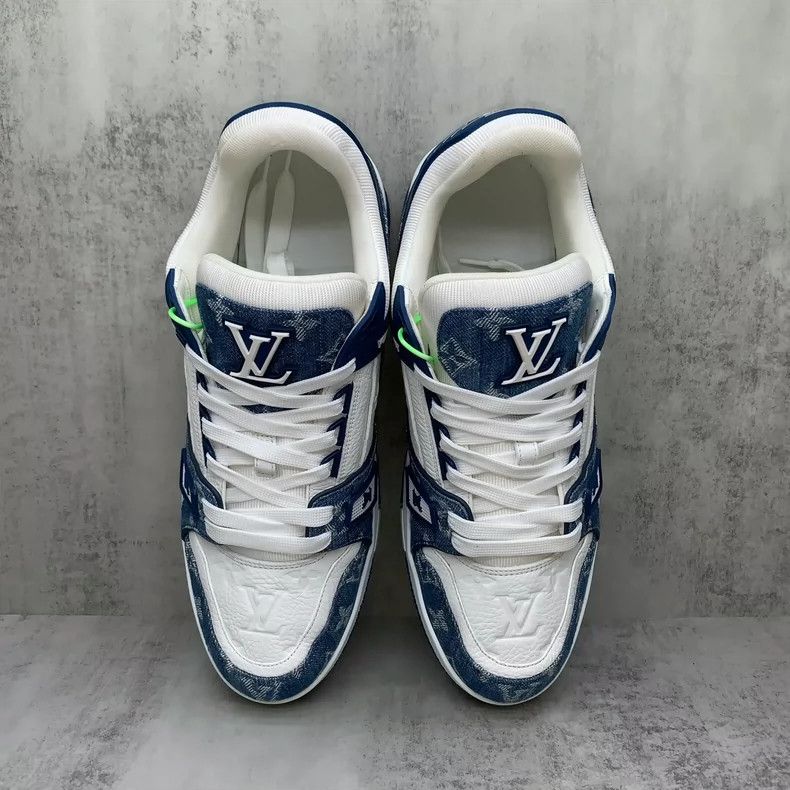 Louis Vuitton Louis Vuitton White Blue Denim Sneakers-yf Size US 9 / EU 42 - 6 Thumbnail