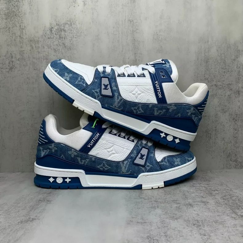 Louis Vuitton Louis Vuitton White Blue Denim Sneakers-yf Size US 9 / EU 42 - 2 Thumbnail