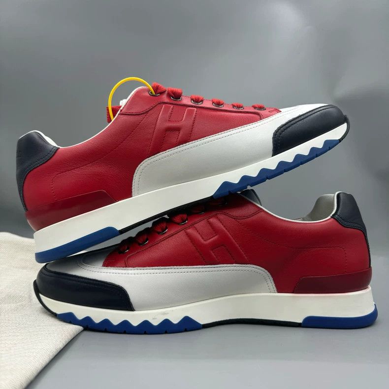 Hermes Hermes Red and White Sports Shoes Size 43-yf Size US 10 / EU 43 - 2 Thumbnail