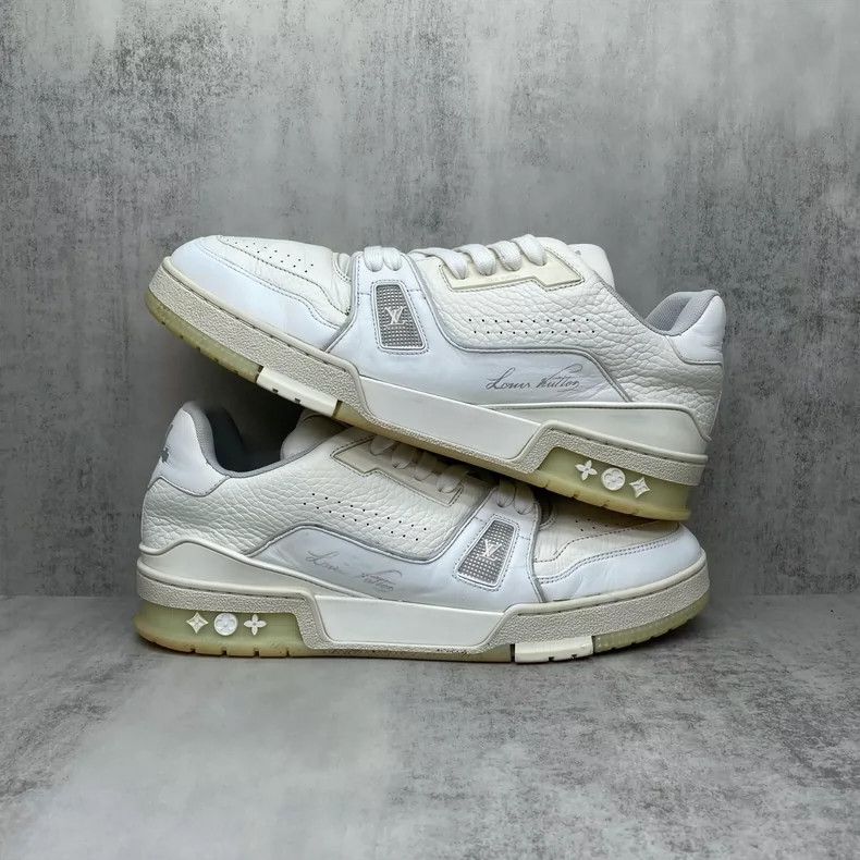 Louis Vuitton LV Trainer Sneakers White with Cement Accent-yf Size US 7 / EU 40 - 2 Thumbnail