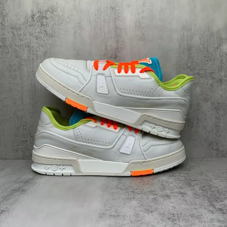 Louis Vuitton Limited Edition LV Trainers Paris Grey Orange-yf Size US 7 / EU 40 - 2 Thumbnail