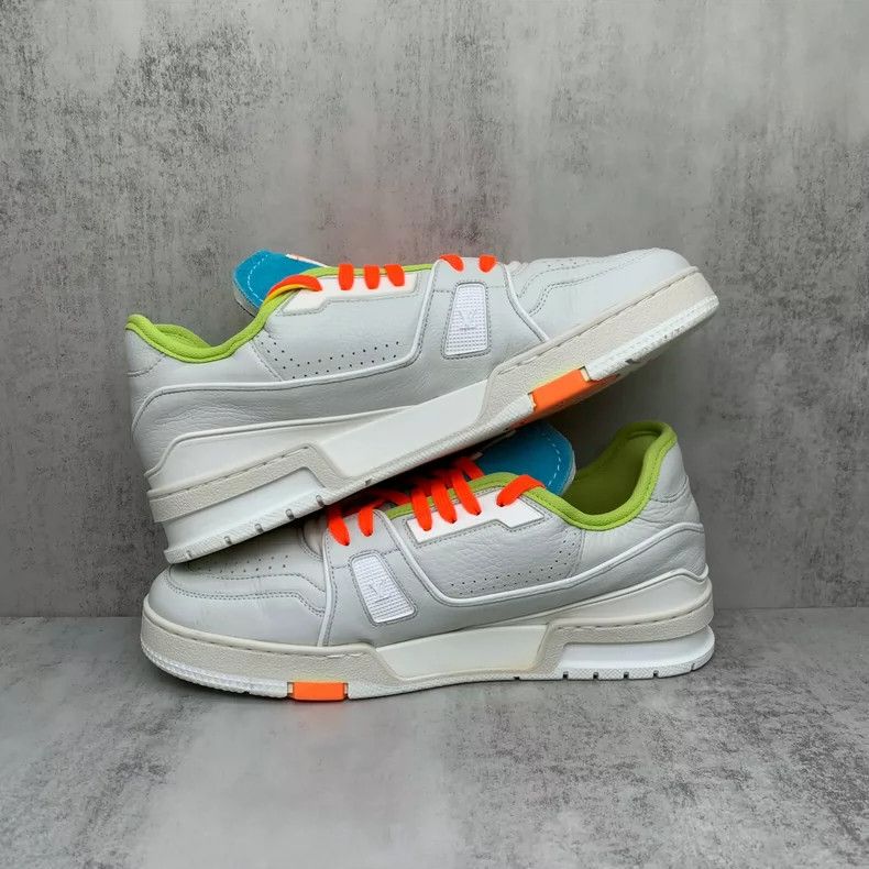 Louis Vuitton Limited Edition LV Trainers Paris Grey Orange-yf Size US 7 / EU 40 - 3 Thumbnail
