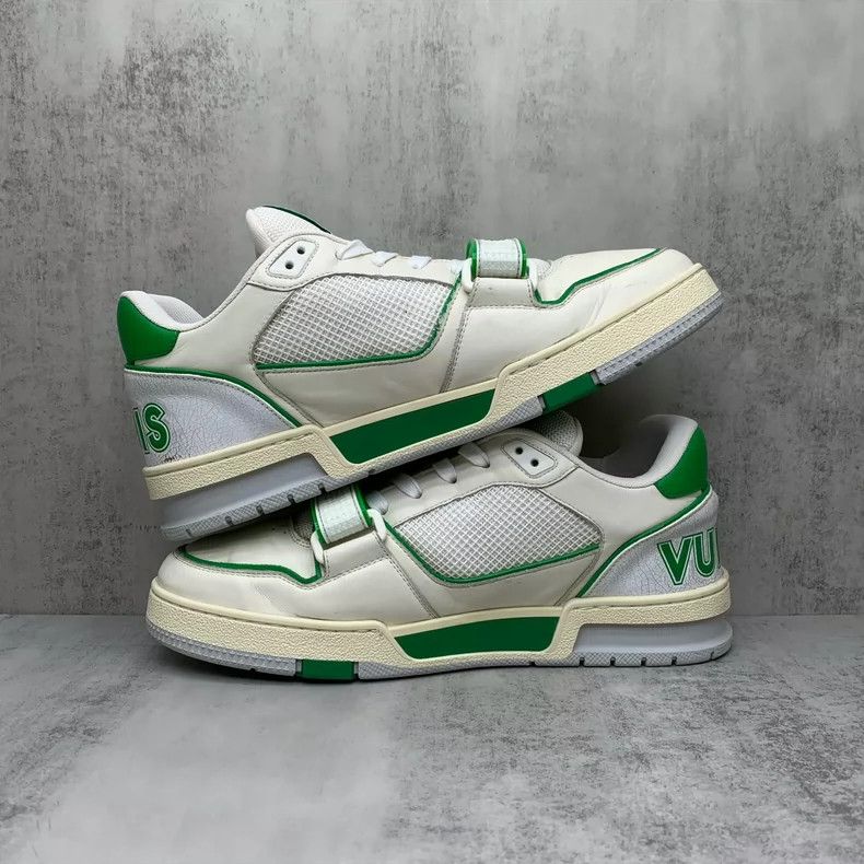 Louis Vuitton Trainer Lv White Green Velcro Sneakers Size 7.5-yf Size US 7.5 / EU 40-41 - 3 Thumbnail