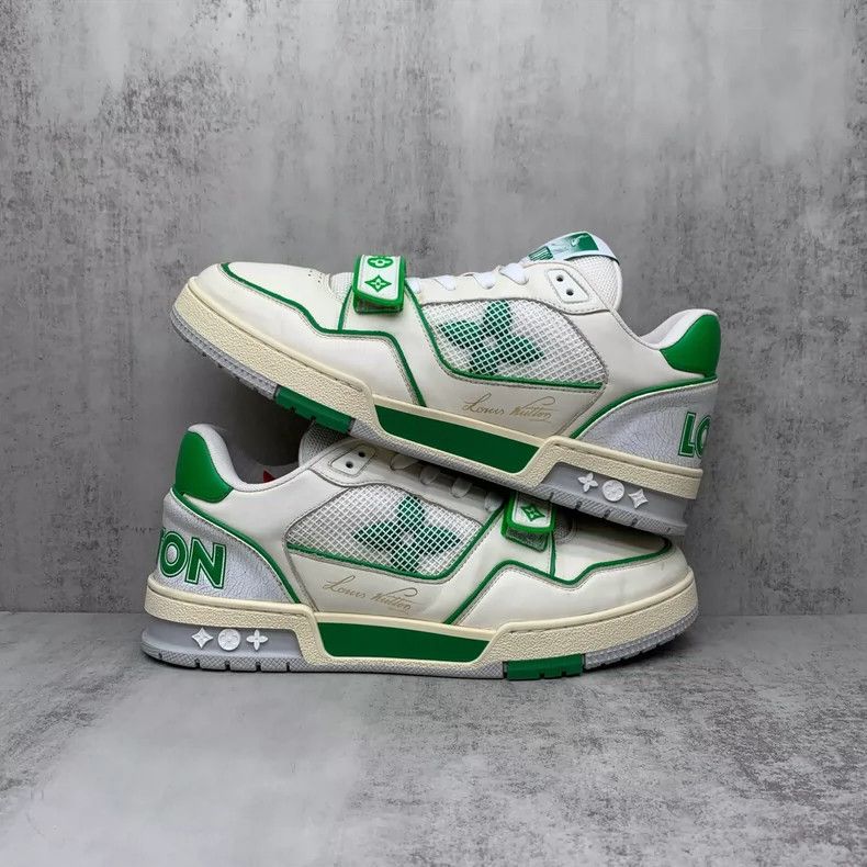 Louis Vuitton Trainer Lv White Green Velcro Sneakers Size 7.5-yf Size US 7.5 / EU 40-41 - 2 Thumbnail