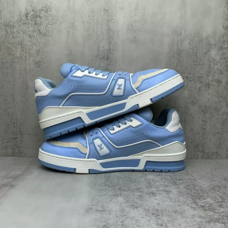 Louis Vuitton Lv Trainer Blue Sneakers Size 40-yf Size US 6 / EU 39 - 3 Thumbnail