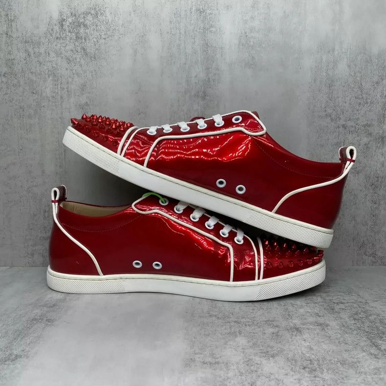 Louis Vuitton Red Studded Sneakers with White Laces-yf Size US 10 / EU 43 - 3 Thumbnail