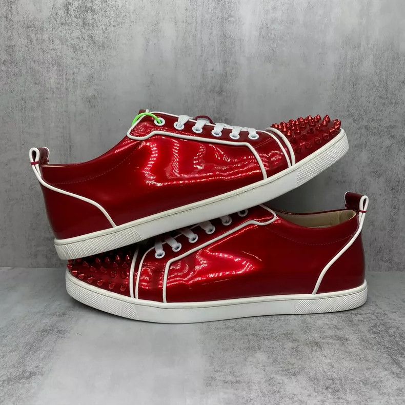 Louis Vuitton Red Studded Sneakers with White Laces-yf Size US 10 / EU 43 - 2 Thumbnail