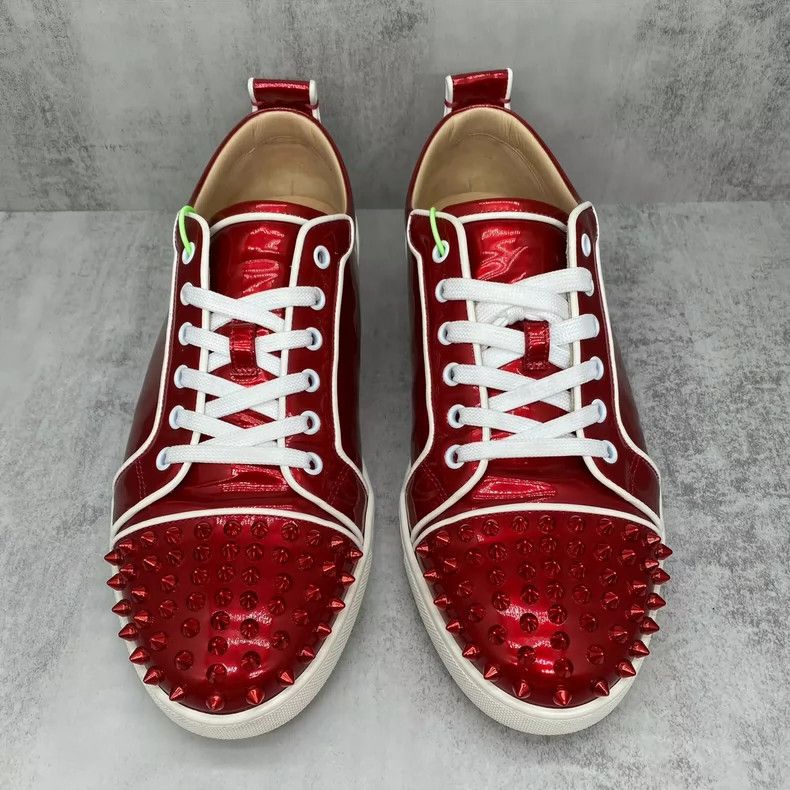 Louis Vuitton Red Studded Sneakers with White Laces-yf Size US 10 / EU 43 - 4 Thumbnail