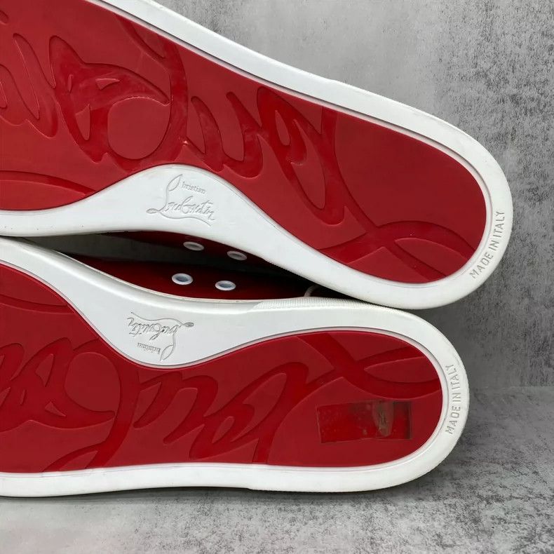 Louis Vuitton Red Studded Sneakers with White Laces-yf Size US 10 / EU 43 - 9 Thumbnail