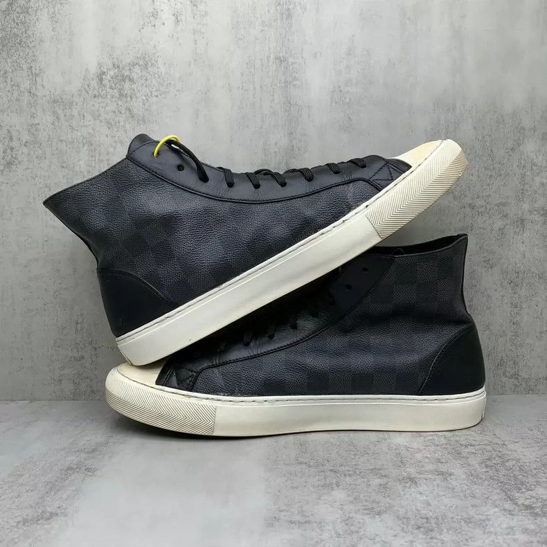 Louis Vuitton Black Checkerboard Board Sneakers Size 9-yf Size US 9 / EU 42 - 3 Thumbnail