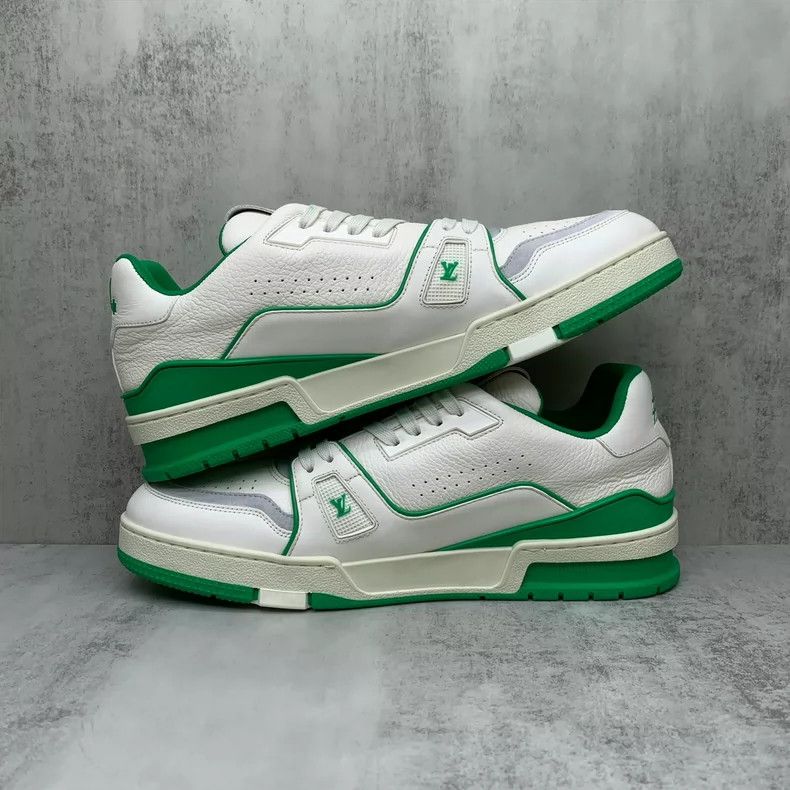 Louis Vuitton Lv Trainer White Green Sneakers Size 9-yf Size US 9 / EU 42 - 3 Thumbnail