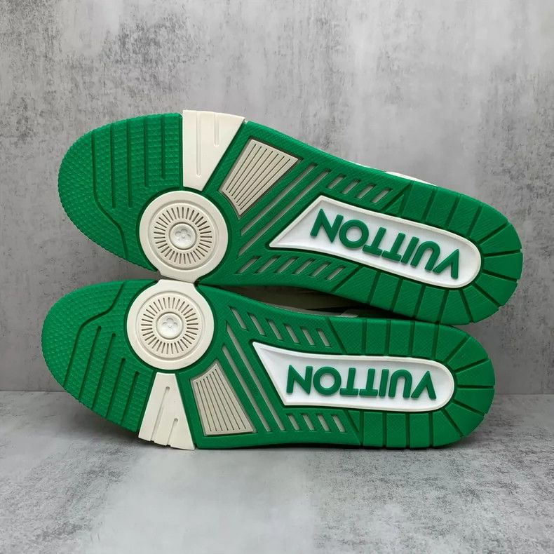 Louis Vuitton Lv Trainer White Green Sneakers Size 9-yf Size US 9 / EU 42 - 7 Thumbnail
