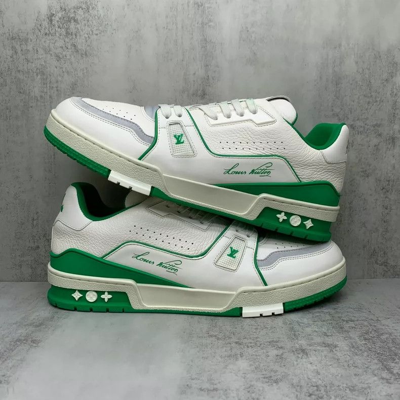 Louis Vuitton Lv Trainer White Green Sneakers Size 9-yf Size US 9 / EU 42 - 2 Thumbnail