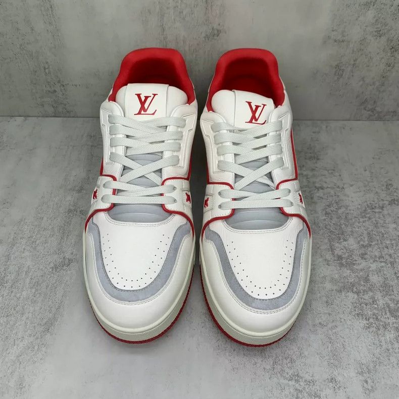 Louis Vuitton Louis Vuitton Trainer Sneakers in White and Red-yf Size US 9 / EU 42 - 4 Thumbnail