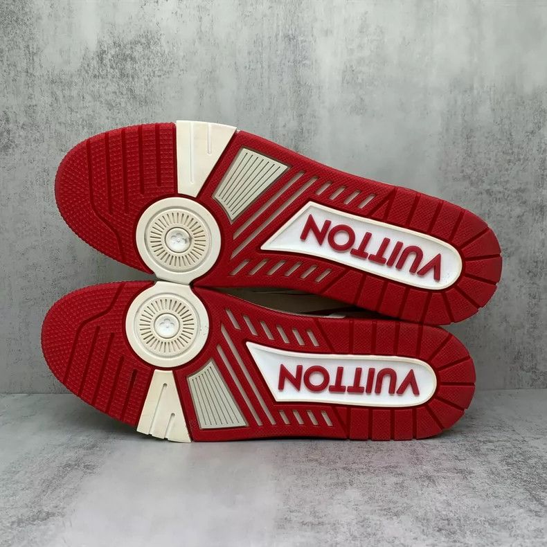Louis Vuitton Louis Vuitton Trainer Sneakers in White and Red-yf Size US 9 / EU 42 - 7 Thumbnail