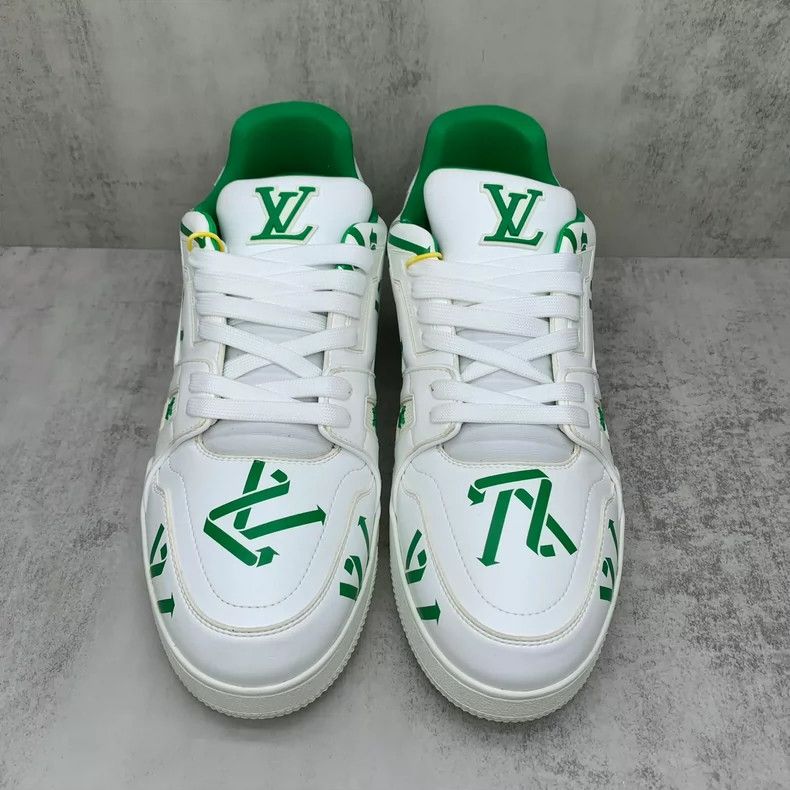 Louis Vuitton LV Trainer Sneakers in Green and White-yf Size US 10 / EU 43 - 4 Thumbnail