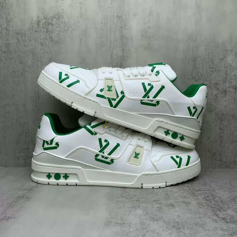 Louis Vuitton LV Trainer Sneakers in Green and White-yf Size US 10 / EU 43 - 2 Thumbnail