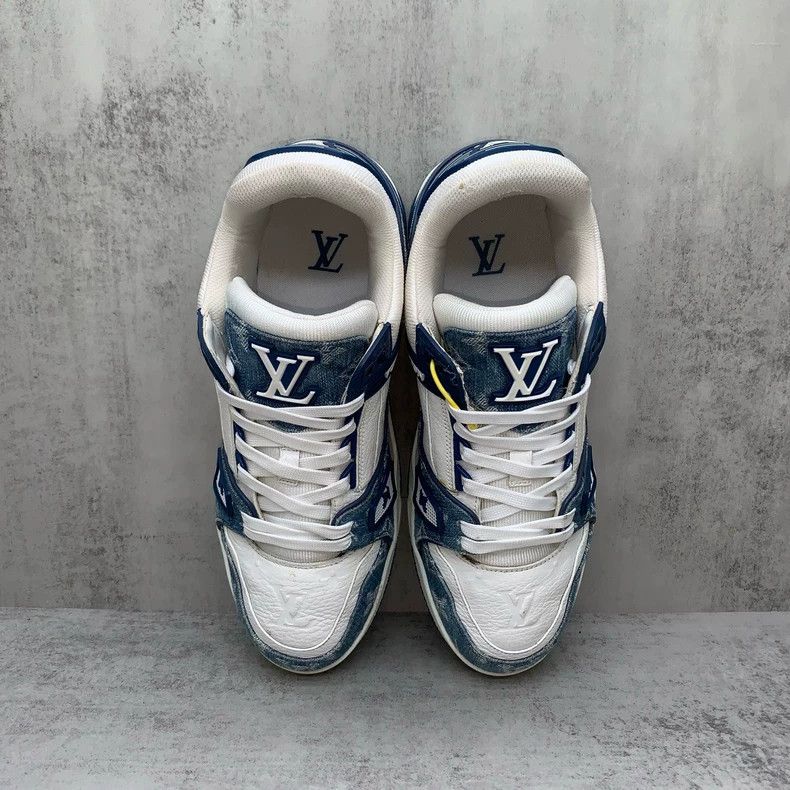 Louis Vuitton Lv Trainer White and Blue Sneakers for Sale-yf Size US 7.5 / EU 40-41 - 6 Thumbnail