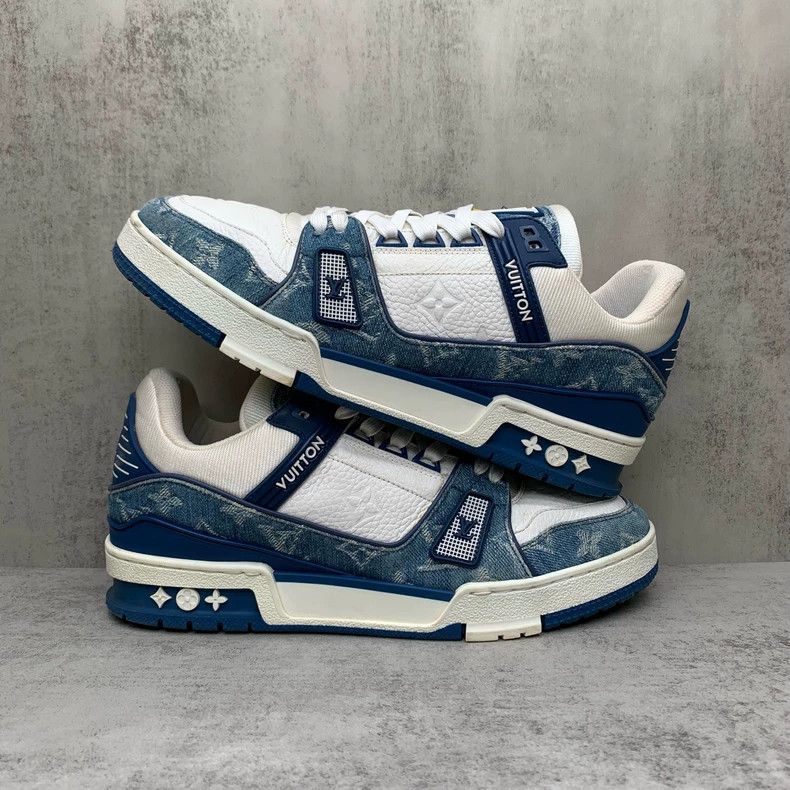 Louis Vuitton Lv Trainer White and Blue Sneakers for Sale-yf Size US 7.5 / EU 40-41 - 2 Thumbnail