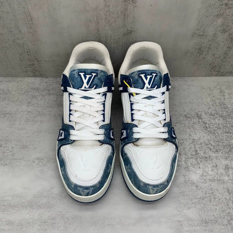 Louis Vuitton Lv Trainer White and Blue Sneakers for Sale-yf Size US 7.5 / EU 40-41 - 4 Thumbnail