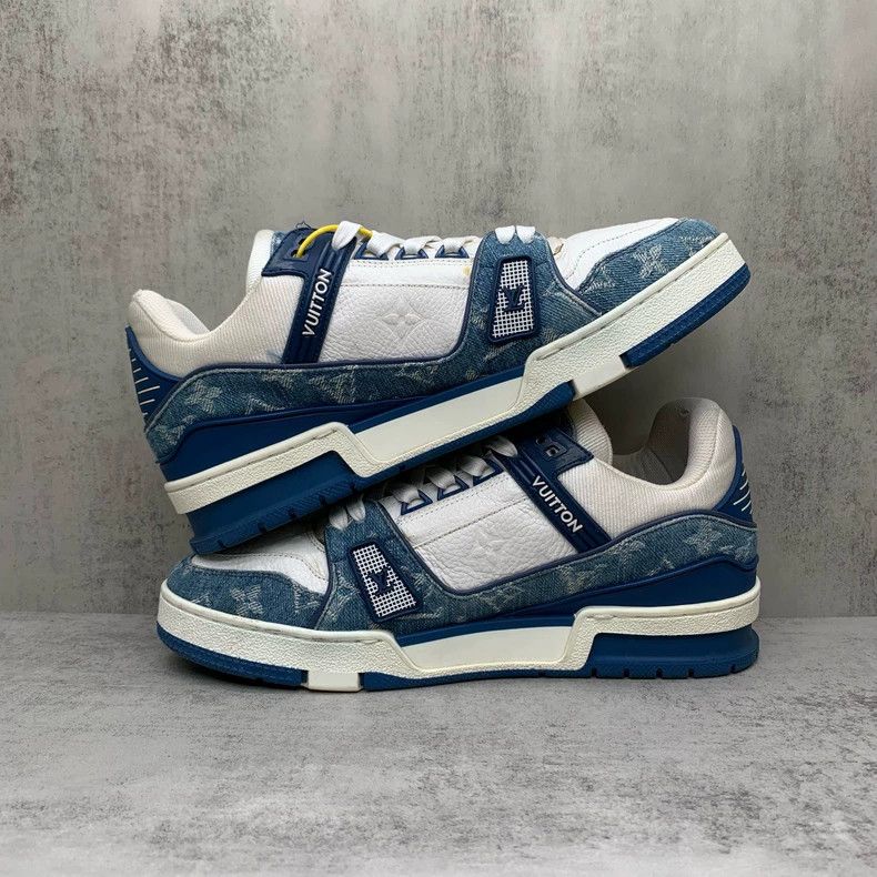 Louis Vuitton Lv Trainer White and Blue Sneakers for Sale-yf Size US 7.5 / EU 40-41 - 3 Thumbnail