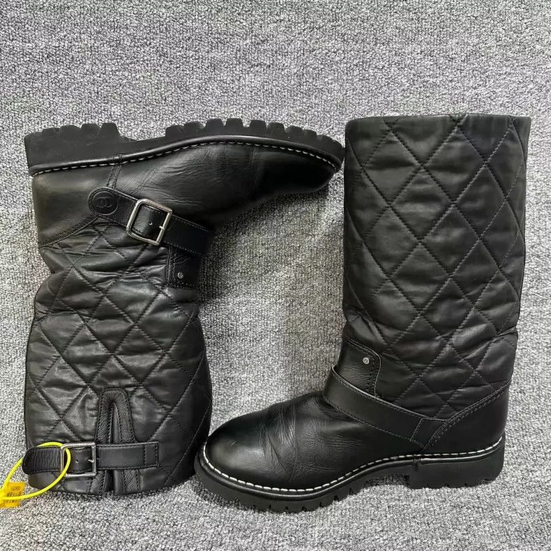 Chanel Chanel Black Leather Mountain Boots Size 39-yf Size US 8 / EU 41 - 2 Thumbnail