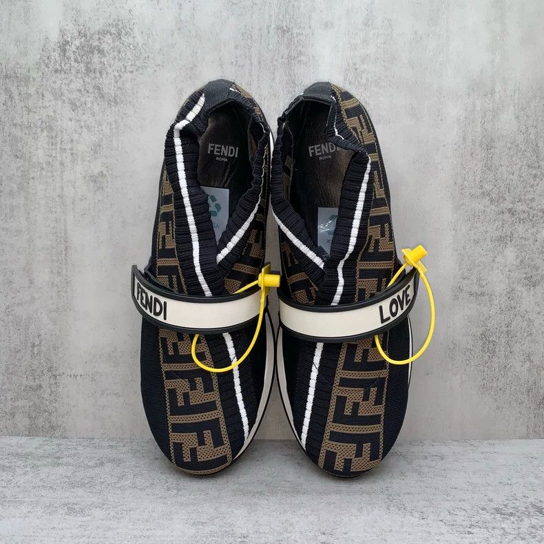 Fendi Fendi Black Logo Braided Sock Sneakers-yf Size US 8 / EU 41 - 6 Thumbnail