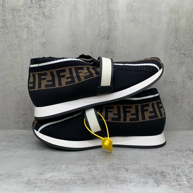 Fendi Fendi Black Logo Braided Sock Sneakers-yf Size US 8 / EU 41 - 3 Thumbnail