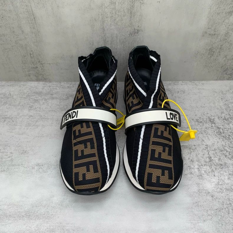 Fendi Fendi Black Logo Braided Sock Sneakers-yf Size US 8 / EU 41 - 4 Thumbnail