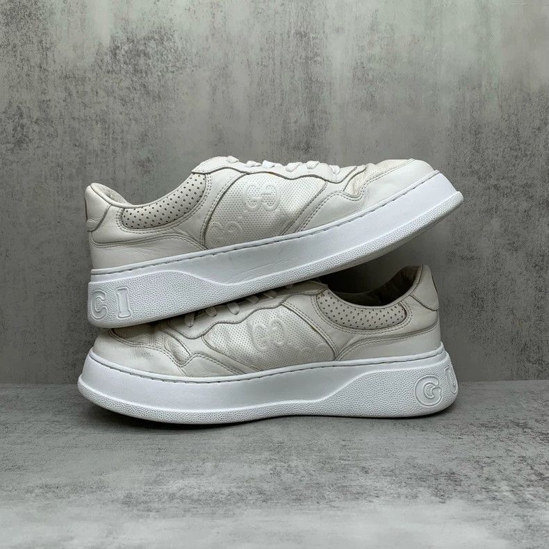 Gucci GUCCI White Biscuit Sneakers Size 8-yf Size US 9 / EU 42 - 3 Thumbnail