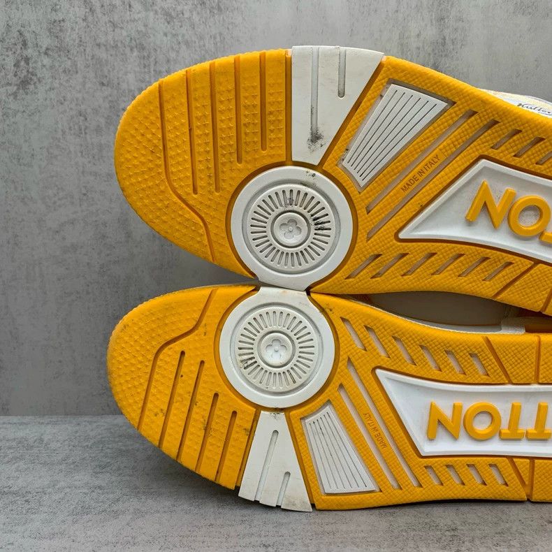 Louis Vuitton LvTrainer White and Yellow Sneakers Size 6.5-yf Size US 6.5 / EU 39-40 - 8 Thumbnail