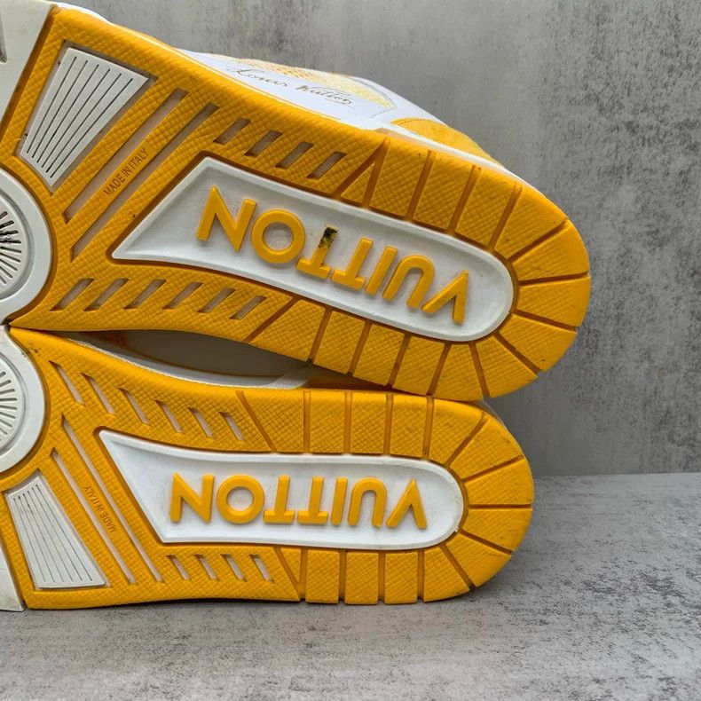 Louis Vuitton LvTrainer White and Yellow Sneakers Size 6.5-yf Size US 6.5 / EU 39-40 - 9 Thumbnail