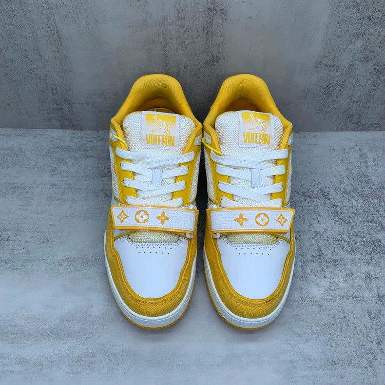 Louis Vuitton LvTrainer White and Yellow Sneakers Size 6.5-yf Size US 6.5 / EU 39-40 - 4 Thumbnail