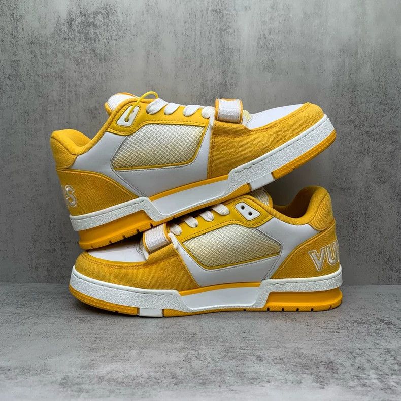 Louis Vuitton LvTrainer White and Yellow Sneakers Size 6.5-yf Size US 6.5 / EU 39-40 - 3 Thumbnail