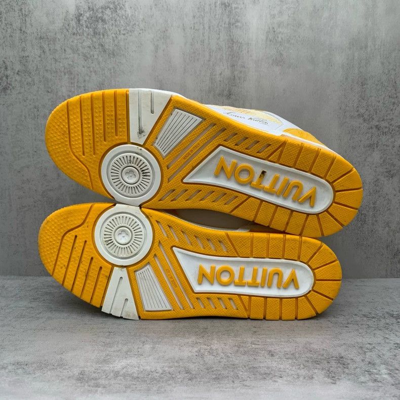 Louis Vuitton LvTrainer White and Yellow Sneakers Size 6.5-yf Size US 6.5 / EU 39-40 - 7 Thumbnail