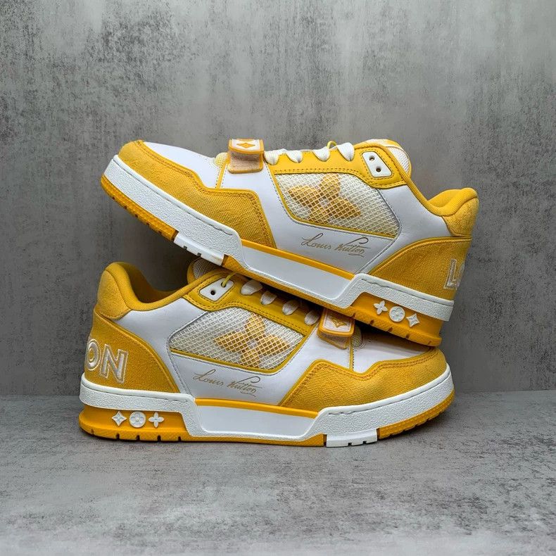Louis Vuitton LvTrainer White and Yellow Sneakers Size 6.5-yf Size US 6.5 / EU 39-40 - 2 Thumbnail