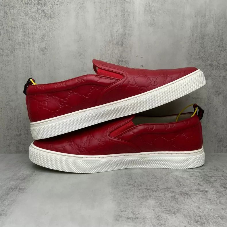 Gucci Gucci Red Slip-On Sneakers Size 9.5-yf Size US 9.5 / EU 42-43 - 3 Thumbnail
