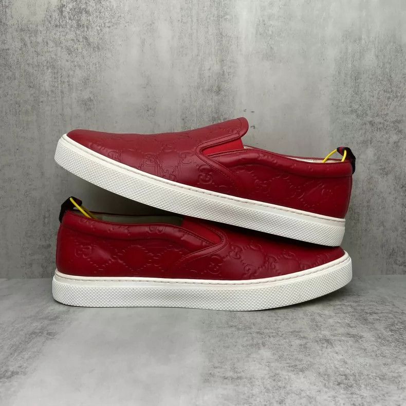 Gucci Gucci Red Slip-On Sneakers Size 9.5-yf Size US 9.5 / EU 42-43 - 2 Thumbnail