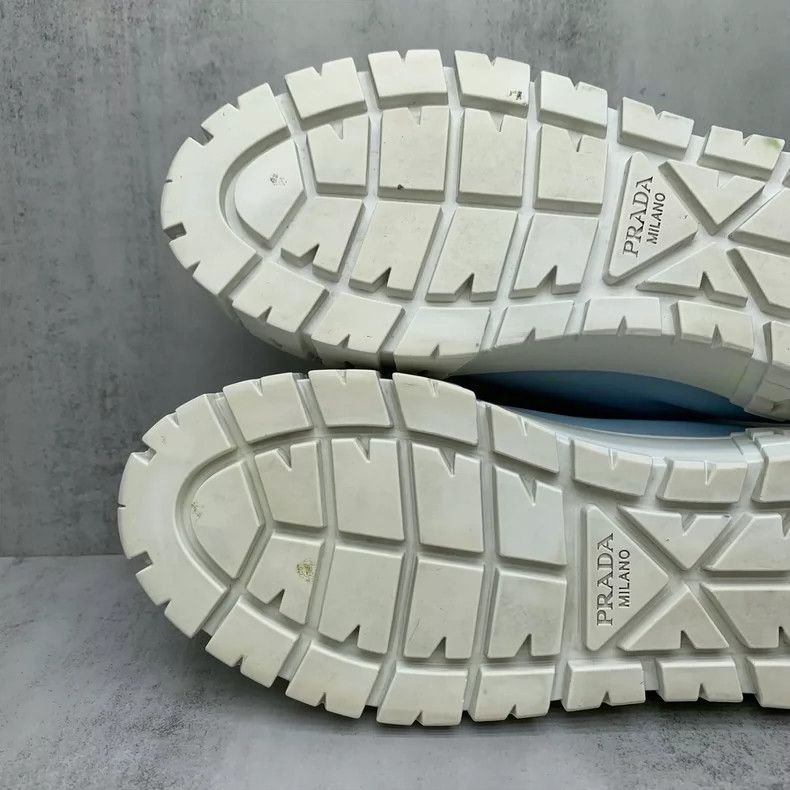 Prada PRADA Blue Triangle Logo Thick Sole Sneakers-yf Size US 7.5 / EU 40-41 - 8 Thumbnail
