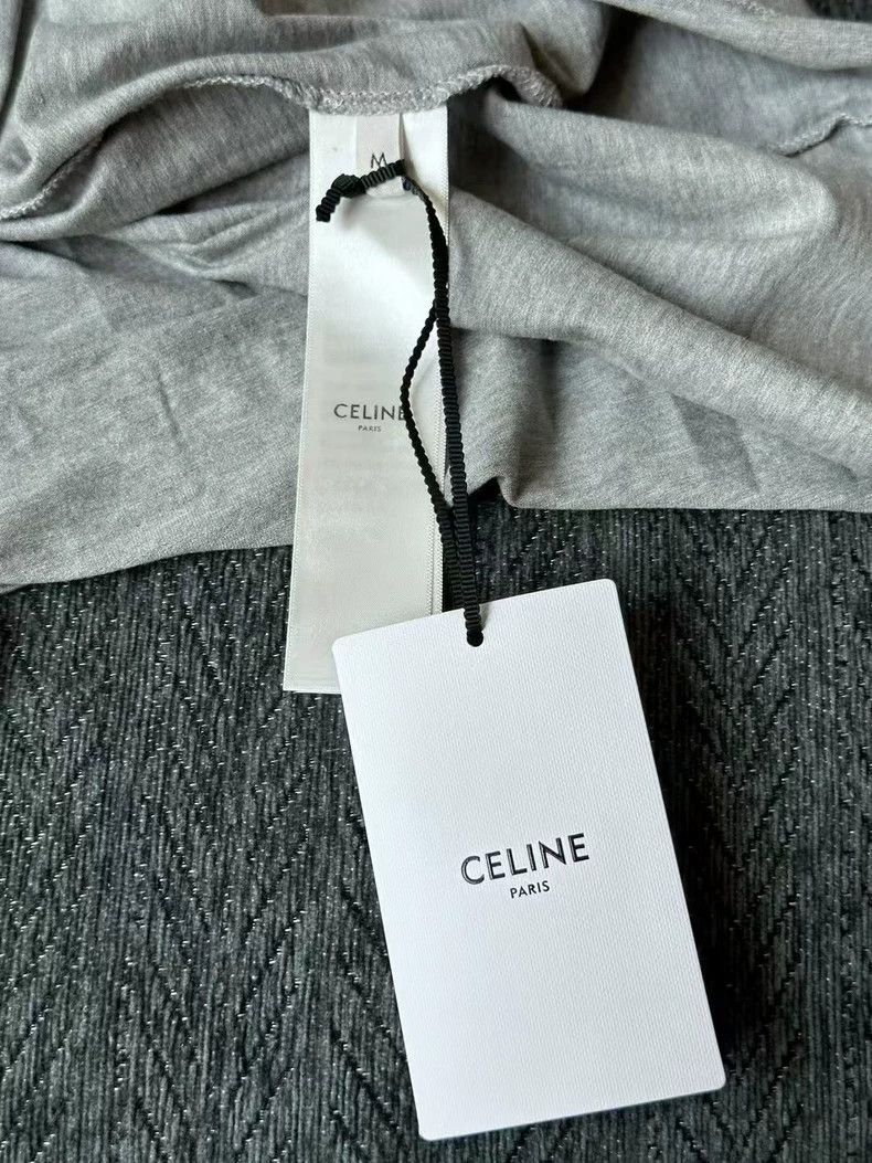 Celine Celine Gray T-Shirt with Embroidery-yf Size US M / EU 48-50 / 2 - 4 Thumbnail