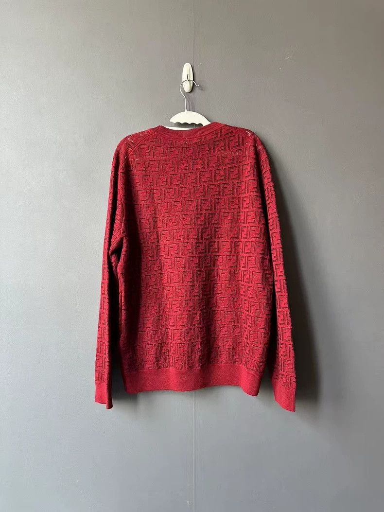 Fendi Fendi All-over Knit Sweater in Red-yf Size US XXL / EU 58 / 5 - 2 Thumbnail