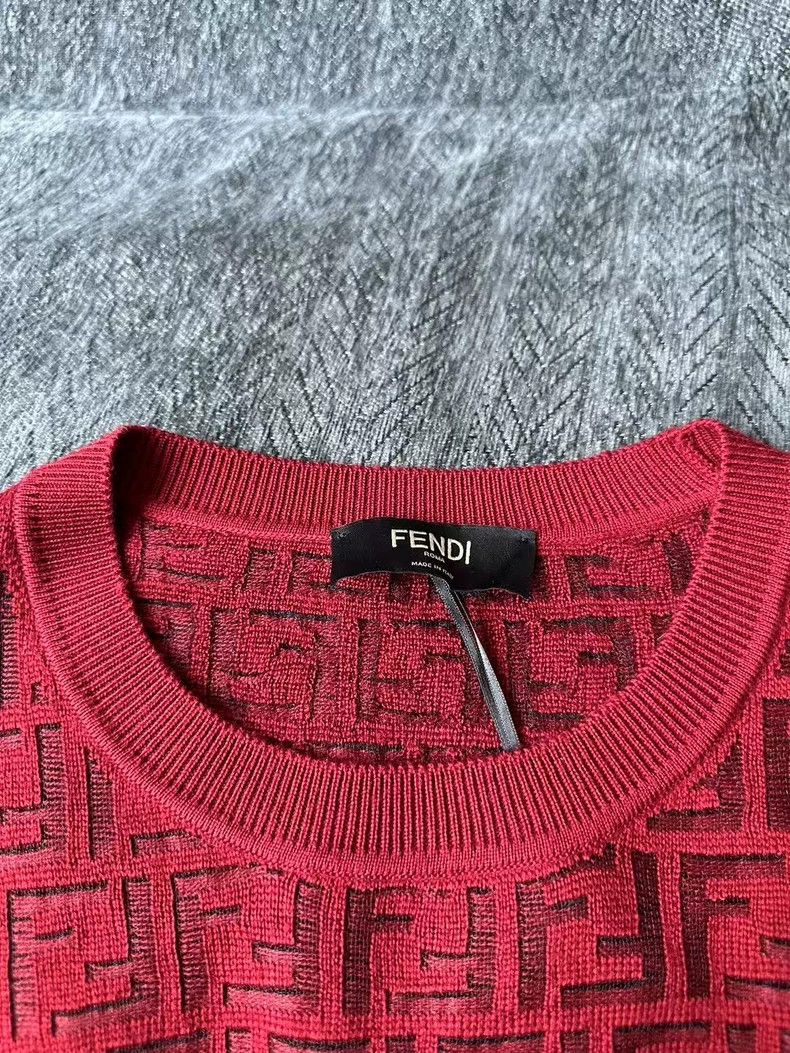 Fendi Fendi All-over Knit Sweater in Red-yf Size US XXL / EU 58 / 5 - 4 Thumbnail