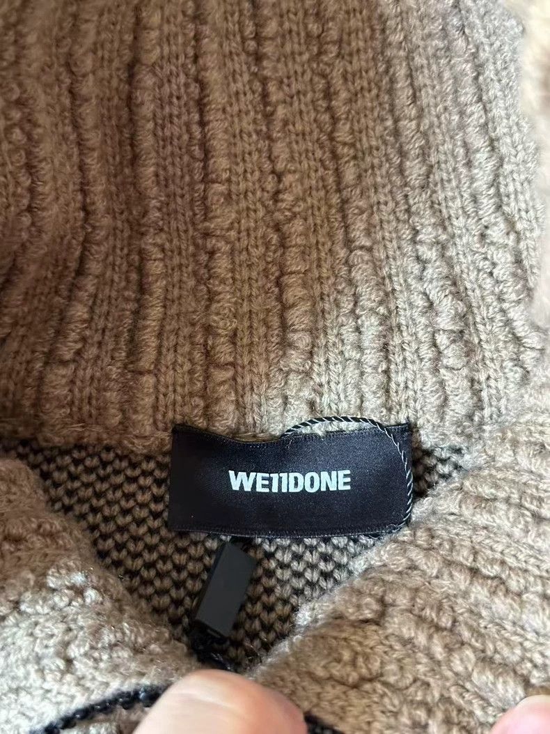 WE11DONE we11done half-zip knit sweater in beige-yf Size US S / EU 44-46 / 1 - 3 Thumbnail