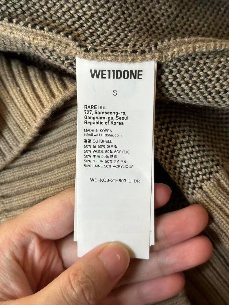 WE11DONE we11done half-zip knit sweater in beige-yf Size US S / EU 44-46 / 1 - 4 Thumbnail