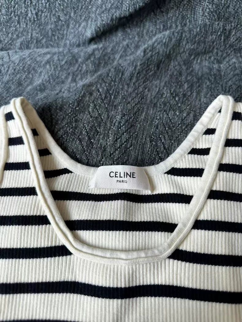 Celine Celine Striped Knit Vest Top-yf Size US M / EU 48-50 / 2 - 3 Thumbnail