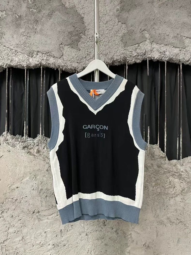 Comme des Garcons Garçon Sleeveless Knit Vest in Black and Gray-yf Size US M / EU 48-50 / 2 - 2 Thumbnail