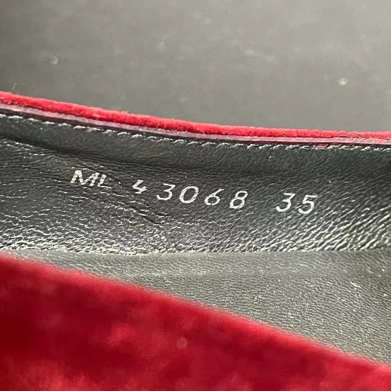 Gucci Red Suede Slip-On Shoes with Embroidery-yf Size US 5 / EU 37 - 8 Thumbnail